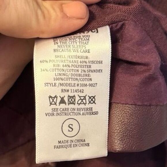 BLANKNYC Women's Burgundy Faux Leather Jacket Size S Asymmetrical Front - Picture 6 of 7